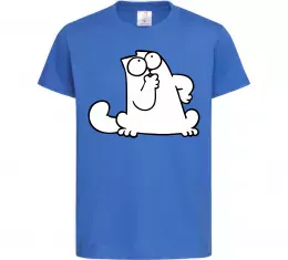 Детская футболка Simon cat thinking Ярко-синий фото