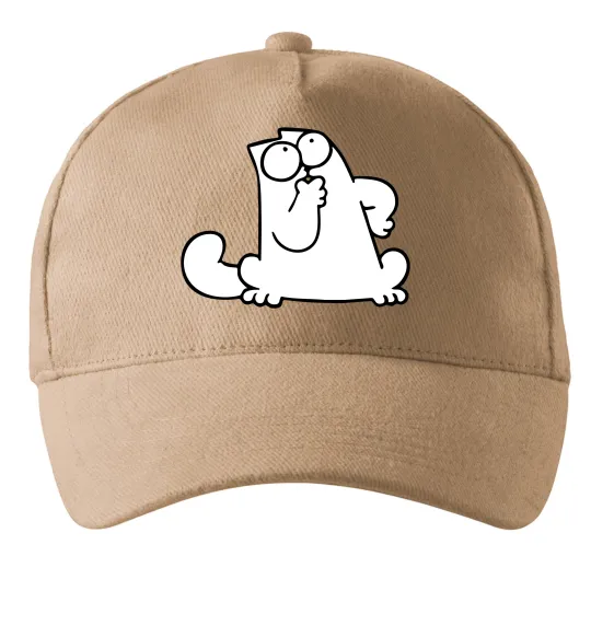 Кепка Simon cat thinking Песочный фото