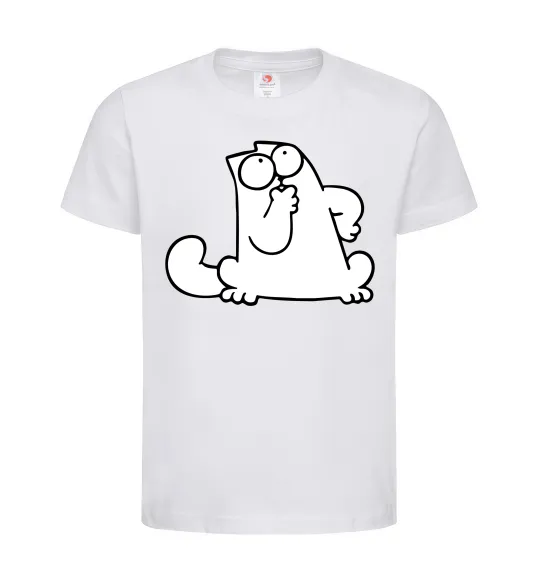 Детская футболка Simon cat thinking Белый фото