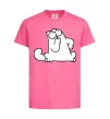 Детская футболка Simon cat thinking Ярко-розовый фото