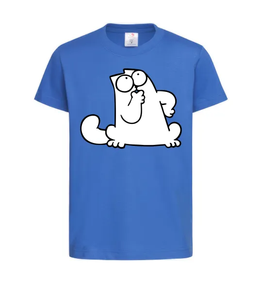 Детская футболка Simon cat thinking Ярко-синий фото