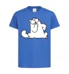 Детская футболка Simon cat thinking Ярко-синий фото