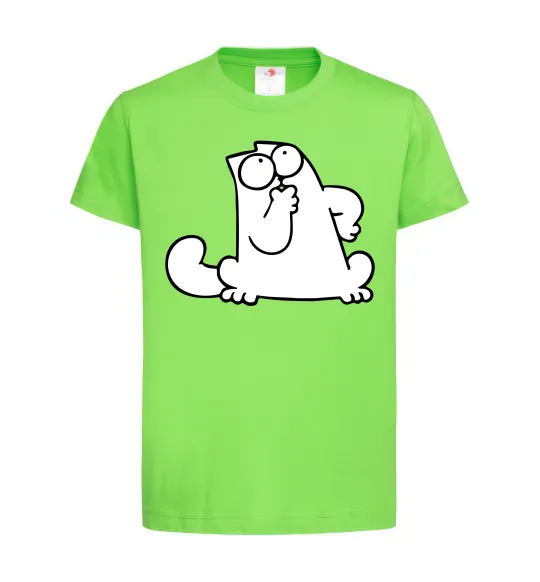 Детская футболка Simon cat thinking Лаймовый фото