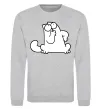 Свитшот Simon cat thinking Серый меланж фото