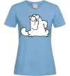 Женская футболка Simon cat thinking Голубой фото