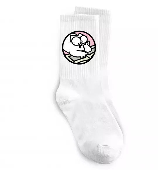 Носки Кіт Саймон читає Белый фото