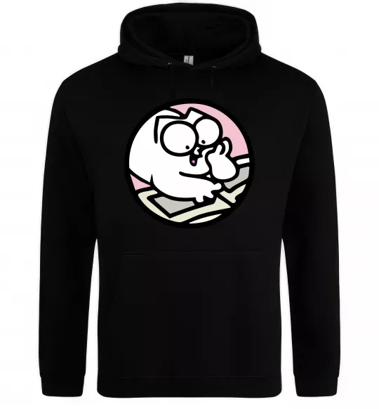 Мужская толстовка (худи) Кіт Саймон читає Черный фото