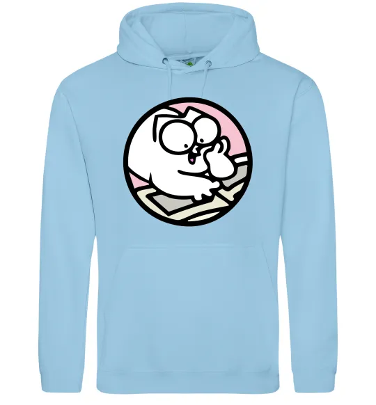 Мужская толстовка (худи) Кіт Саймон читає Голубой фото