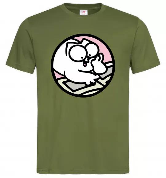 Чоловіча футболка Кіт Саймон читає Оливковий фото