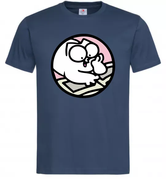 Чоловіча футболка Кіт Саймон читає Темно-синій фото