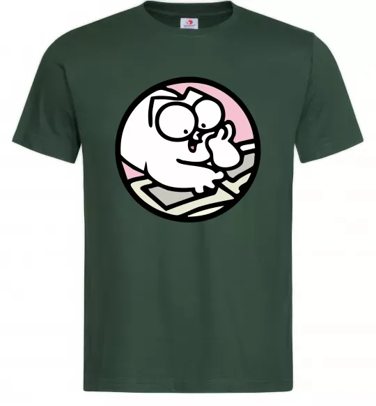 Чоловіча футболка Кіт Саймон читає Темно-зелений фото