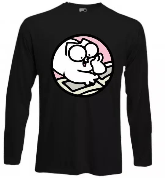 Лонгслив Кіт Саймон читає Черный фото