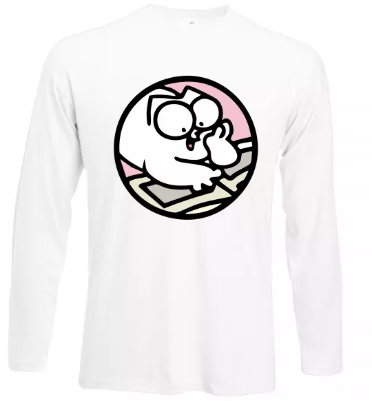 Лонгслив Кіт Саймон читає Белый фото