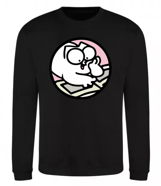 Світшот Кіт Саймон читає Чорний фото