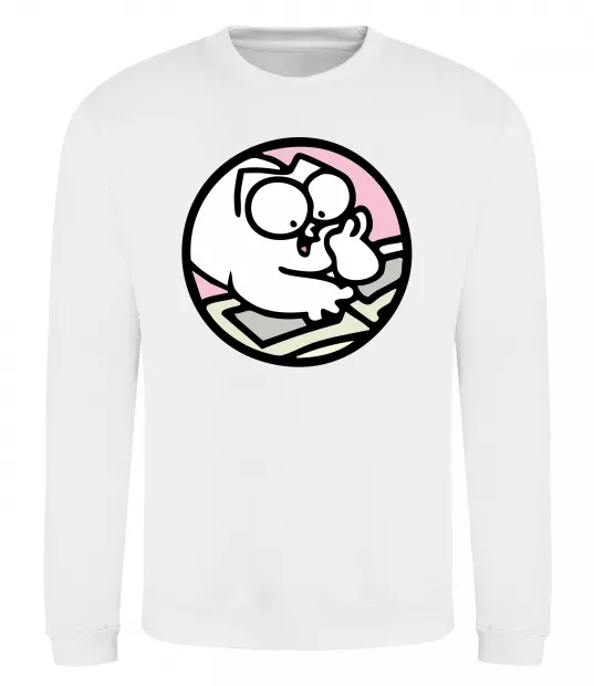 Світшот Кіт Саймон читає Білий фото