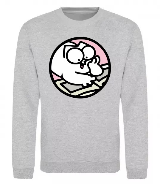 Світшот Кіт Саймон читає Сірий меланж фото