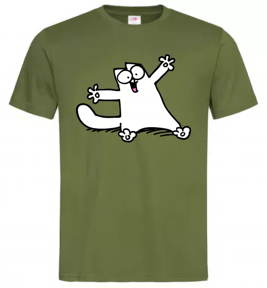 Чоловіча футболка Саймон кіт Оливковий фото