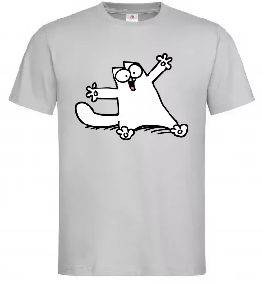 Чоловіча футболка Саймон кіт Сірий фото