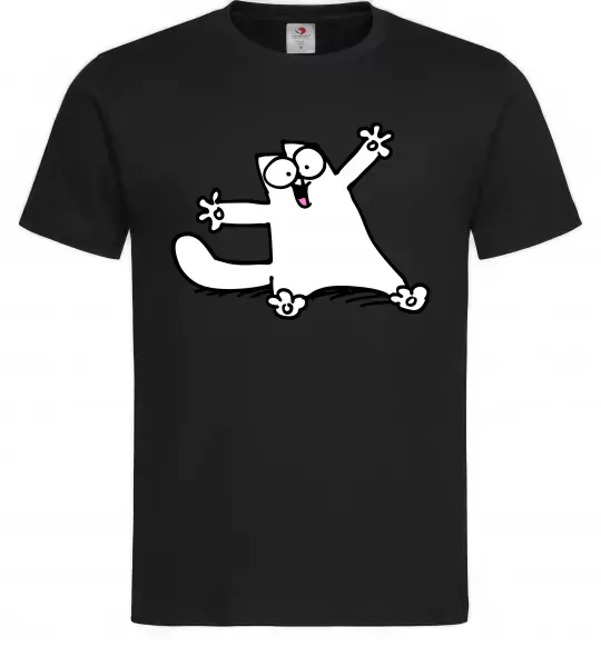 Чоловіча футболка Саймон кіт Чорний фото