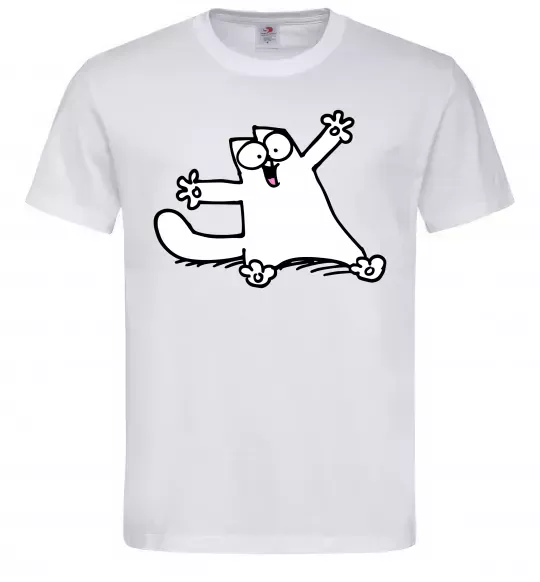 Чоловіча футболка Саймон кіт Білий фото