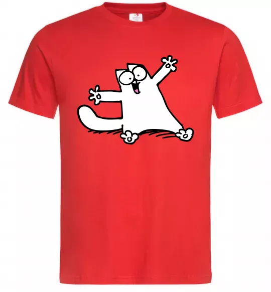 Чоловіча футболка Саймон кіт Червоний фото