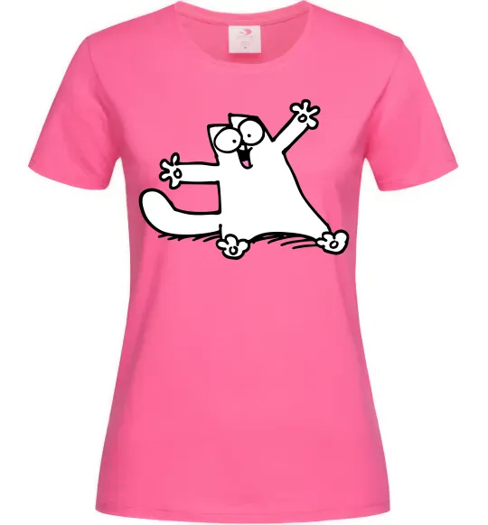 Жіноча футболка Саймон кіт Яскраво-рожевий фото