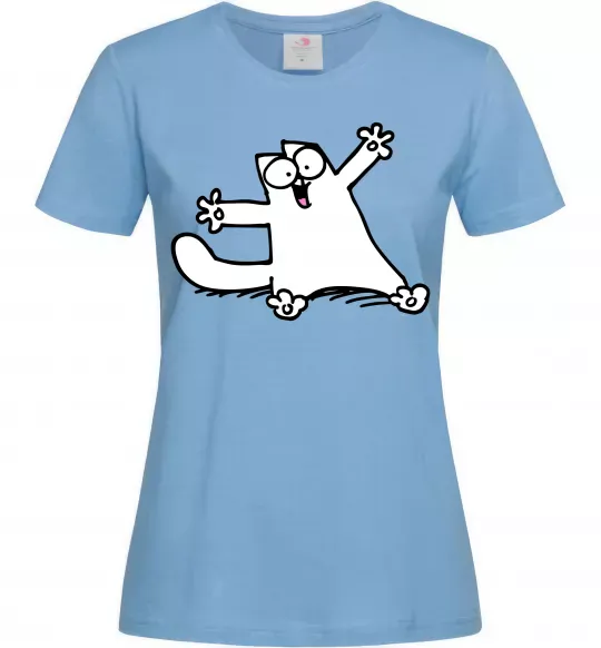 Жіноча футболка Саймон кіт Блакитний фото