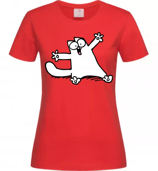 Жіноча футболка Саймон кіт Червоний фото