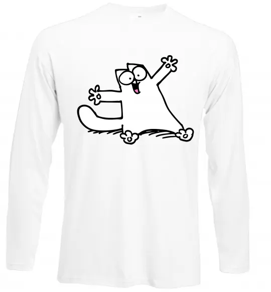 Лонгслів Саймон кіт Білий фото