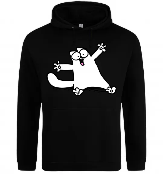 Мужская толстовка (худи) Саймон кіт Черный фото