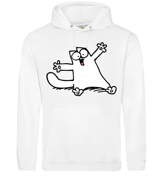 Мужская толстовка (худи) Саймон кіт Белый фото