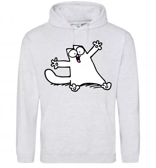 Жіноча толстовка (худі) Саймон кіт Сірий меланж фото