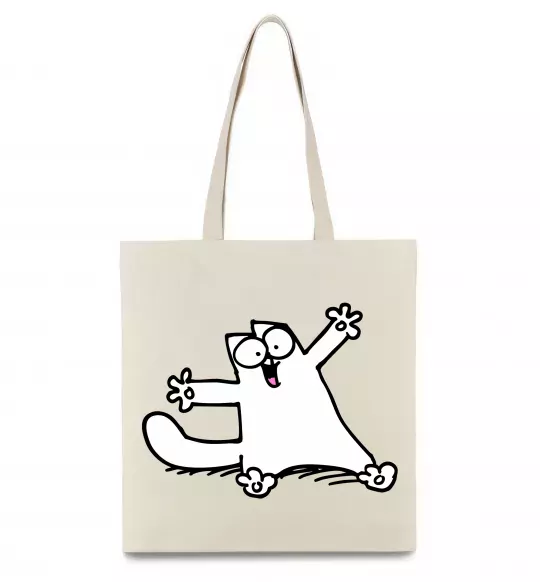 Еко-сумка Саймон кіт Бежевий фото