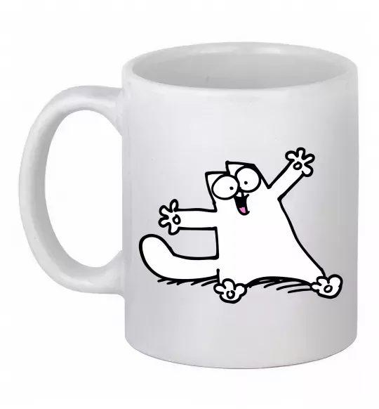 Чашка керамічна Саймон кіт Білий фото