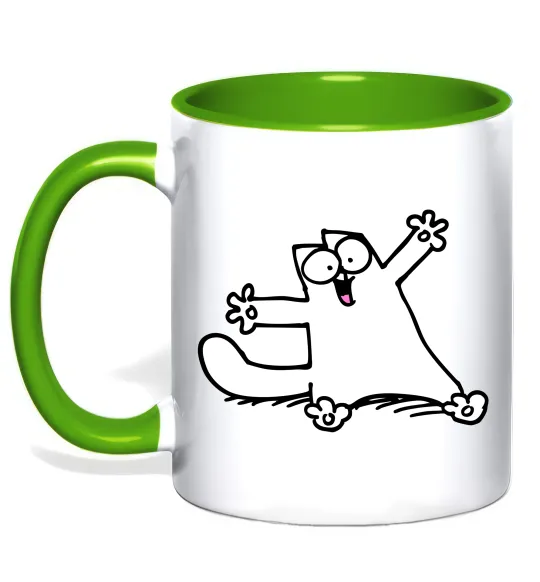 Чашка с цветной ручкой Саймон кіт Лаймовый фото