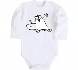 Дитячий бодік Саймон кіт Білий фото