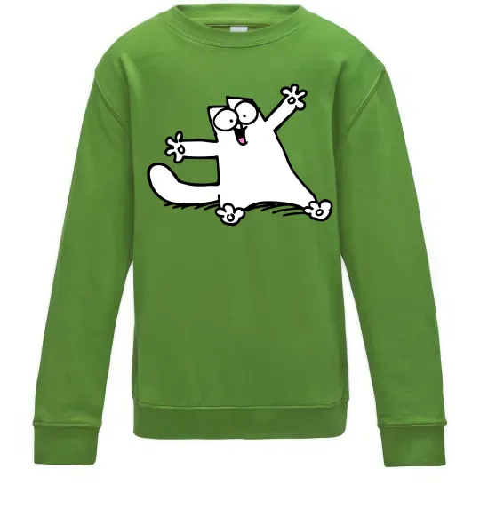 Дитячий світшот Саймон кіт Лаймовий фото