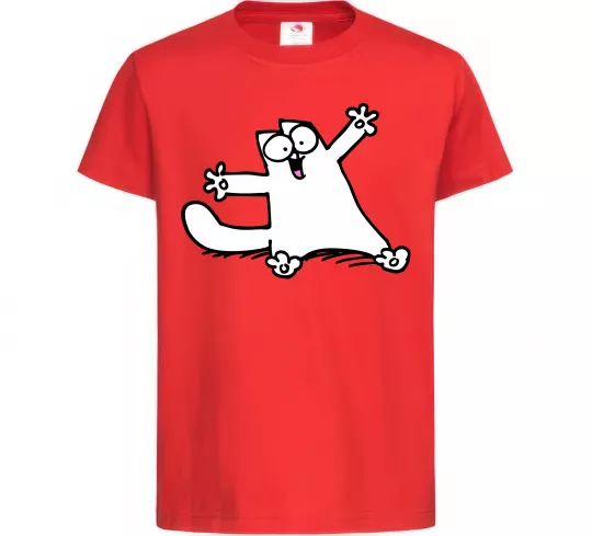 Детская футболка Саймон кіт Красный фото