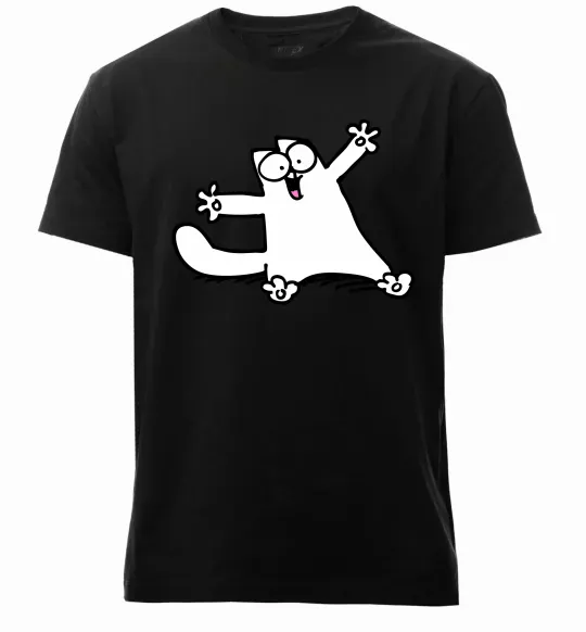 Чоловіча преміум футболка Саймон кіт Чорний фото