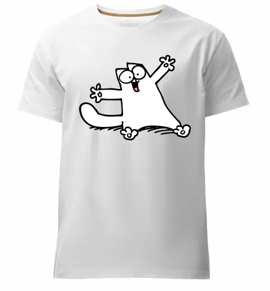 Чоловіча преміум футболка Саймон кіт Білий фото