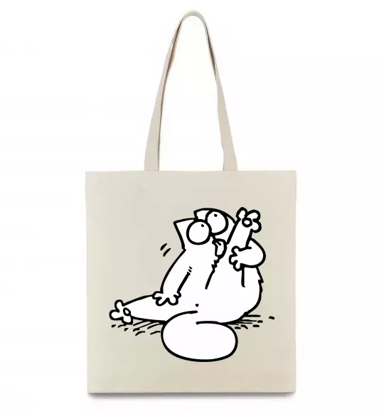 Эко-сумка Simon cat чистюля Бежевый фото