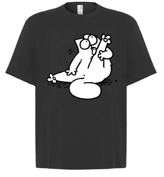 Футболка Оверсайз Simon cat чистюля Черный фото