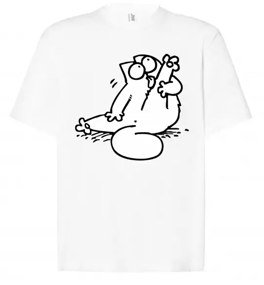 Футболка Оверсайз Simon cat чистюля Белый фото