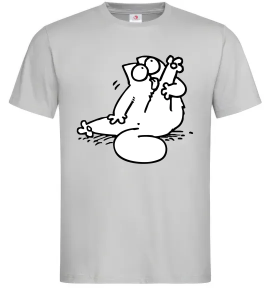 Чоловіча футболка Simon cat чистюля Сірий фото