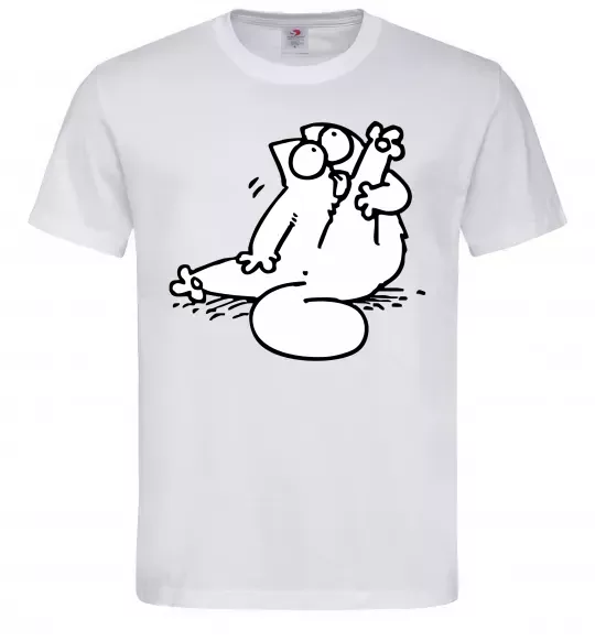 Чоловіча футболка Simon cat чистюля Білий фото