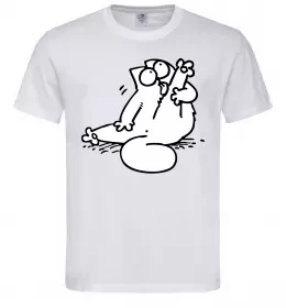Чоловіча футболка Simon cat чистюля Білий фото