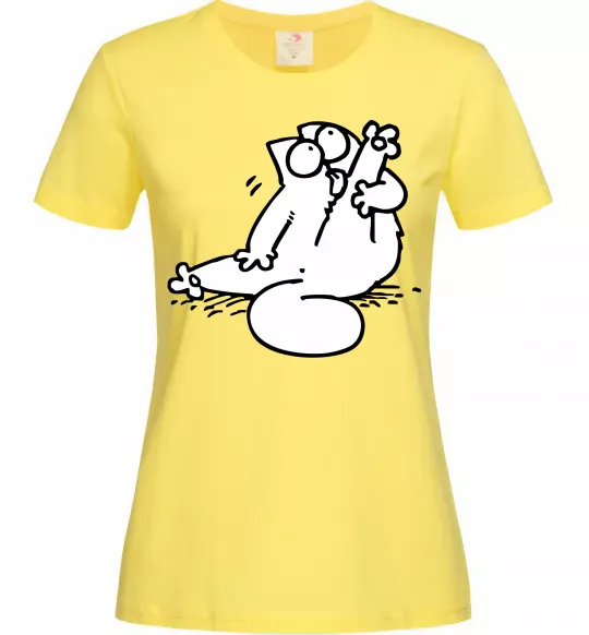 Женская футболка Simon cat чистюля Лимонный фото
