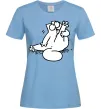 Женская футболка Simon cat чистюля Голубой фото