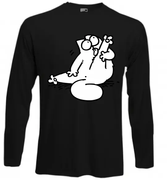 Лонгслив Simon cat чистюля Черный фото