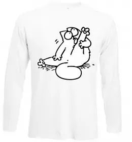 Лонгслив Simon cat чистюля Белый фото